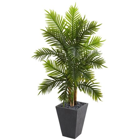 NEARLY NATURALS 5.5 ft. Areca Palm Artificial Tree in Slate Finished Planter 5676